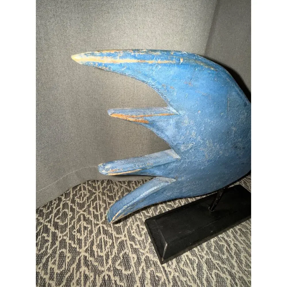 🐦 Signed Vintage Hand-Carved Wooden Bird Sculpture Folk Art 26” Luigi Rossi